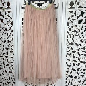 Soft baby pink tulle maxi skirt